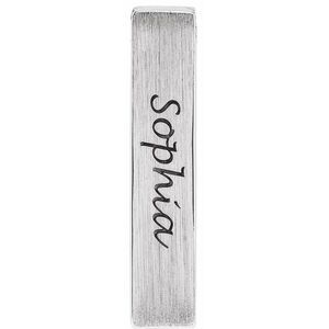 Sterling Silver Brushed Vertical Bar Slide Pendant, 5 x 25mm